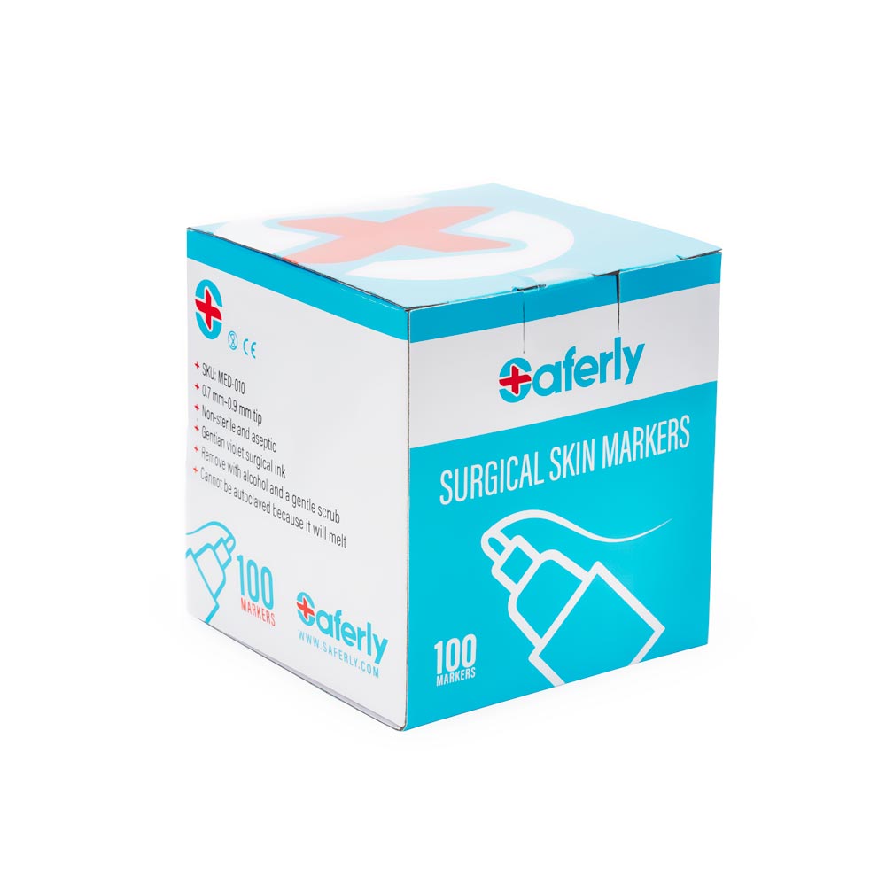 Saferly Ultra Fine Tip Surgical Skin Marker — Mini Max Marker — Price Per 1 or Case of 100 - Microbeau International Saferly Ultra Fine Tip Surgical Skin Marker — Mini Max Marker — Price Per 1 or Case of 100