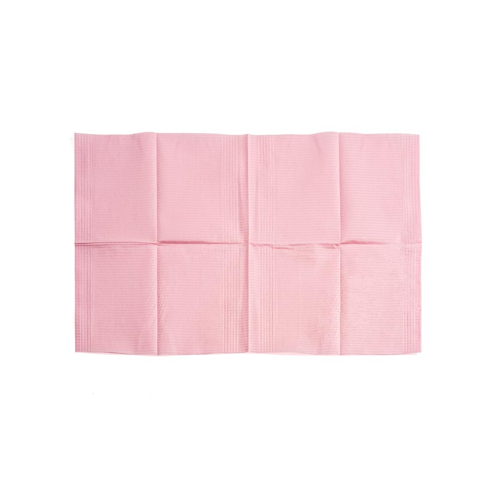 Saferly Pink Dental Bibs — Box of 200 - Microbeau InternationalSaferly Pink Dental Bibs — Box of 200