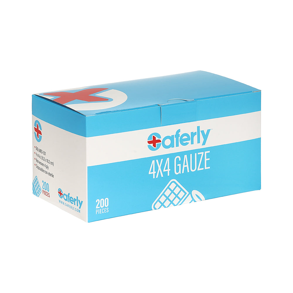 Saferly 4"x4" Gauze - Price Per Box of 200 - Microbeau International Saferly 4"x4" Gauze - Price Per Box of 200