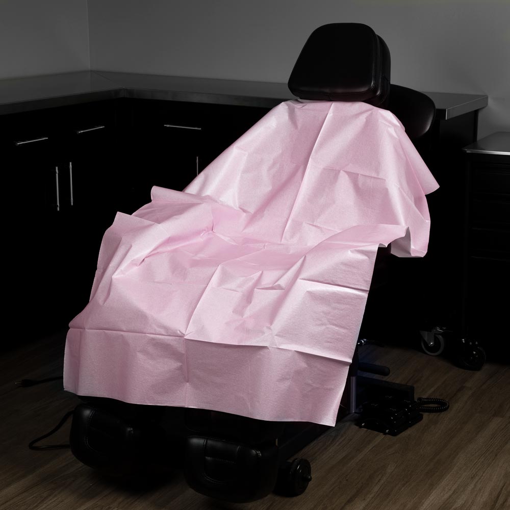 Saferly Pink Cloth Drape Sheets — 40" x 60" — Bag of 10 or Case of 100 - Microbeau International Saferly Pink Cloth Drape Sheets — 40" x 60" — Bag of 10 or Case of 100