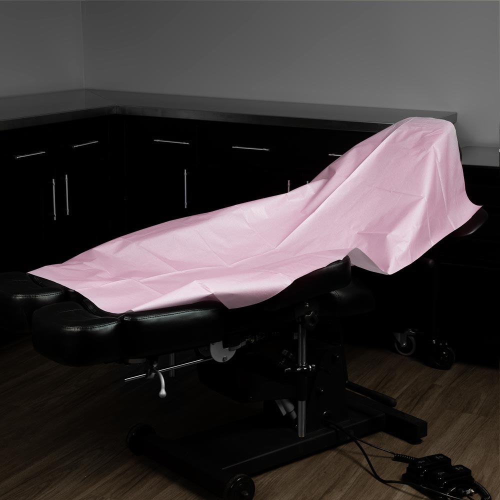 Saferly Pink Cloth Drape Sheets — 40" x 60" — Bag of 10 or Case of 100 - Microbeau International Saferly Pink Cloth Drape Sheets — 40" x 60" — Bag of 10 or Case of 100