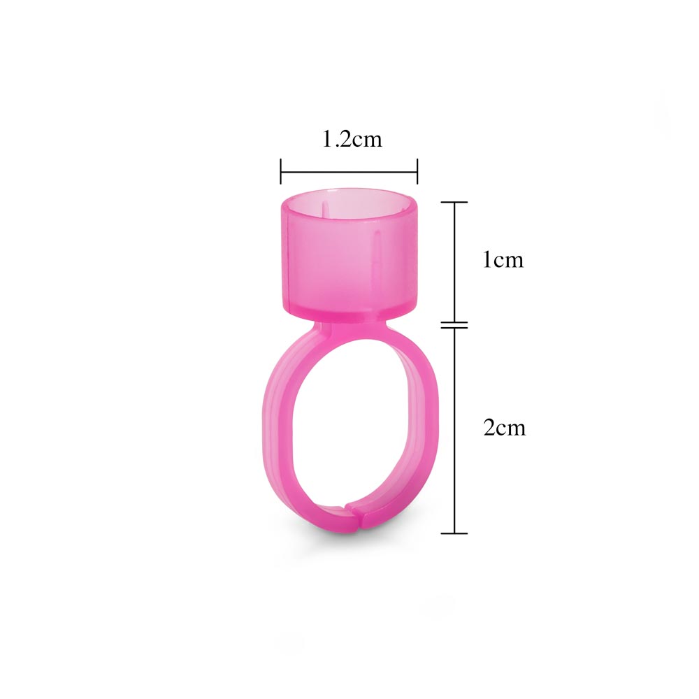 Cosmetic Ink Cup Holder Finger Ring — Pink — Bag of 50 - Microbeau International Cosmetic Ink Cup Holder Finger Ring — Pink — Bag of 50