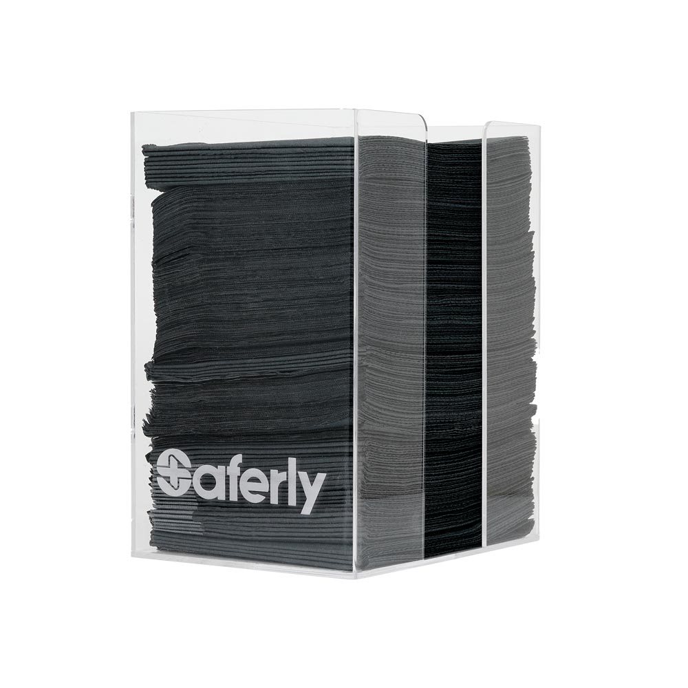 Saferly Acrylic Dental Bib Holder + Dispenser - Microbeau InternationalSaferly Acrylic Dental Bib Holder + Dispenser