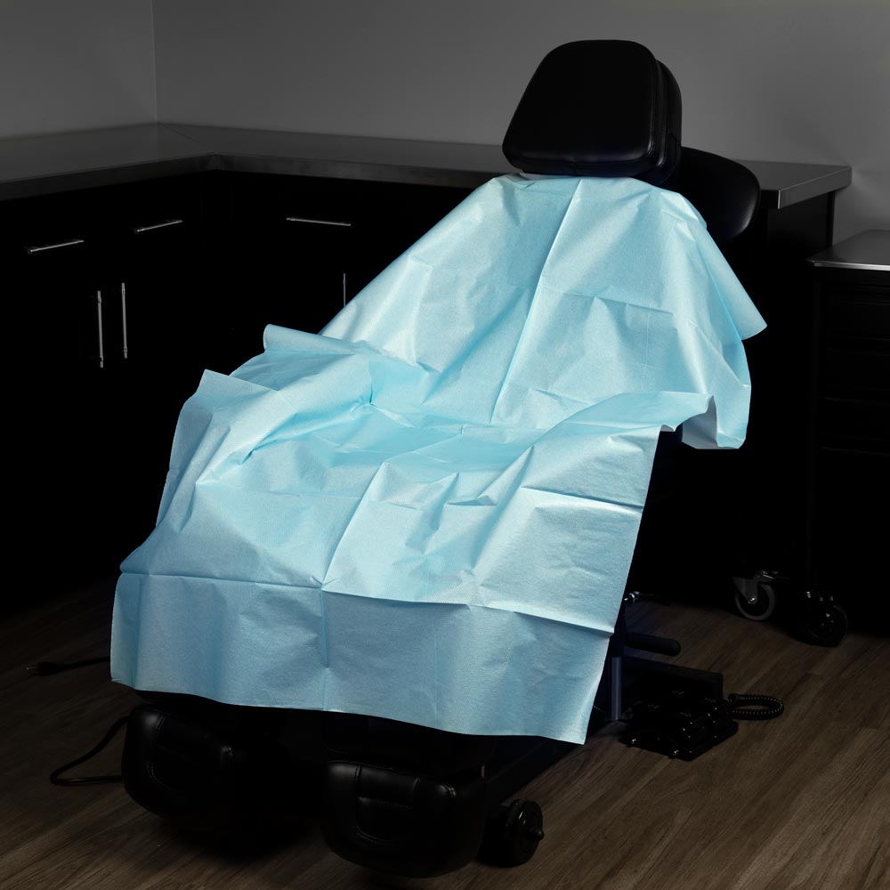 Saferly Blue Drape Cloth Sheets — 40" x 60" — Bag of 10 or Case of 100 - Microbeau International Saferly Blue Drape Cloth Sheets — 40" x 60" — Bag of 10 or Case of 100