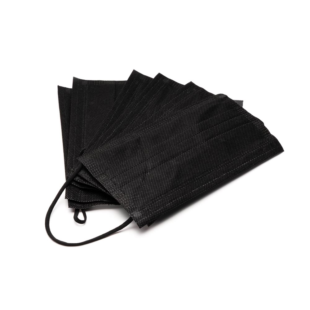 Black Disposable Face Masks — Box of 50 - Microbeau InternationalBlack Disposable Face Masks — Box of 50
