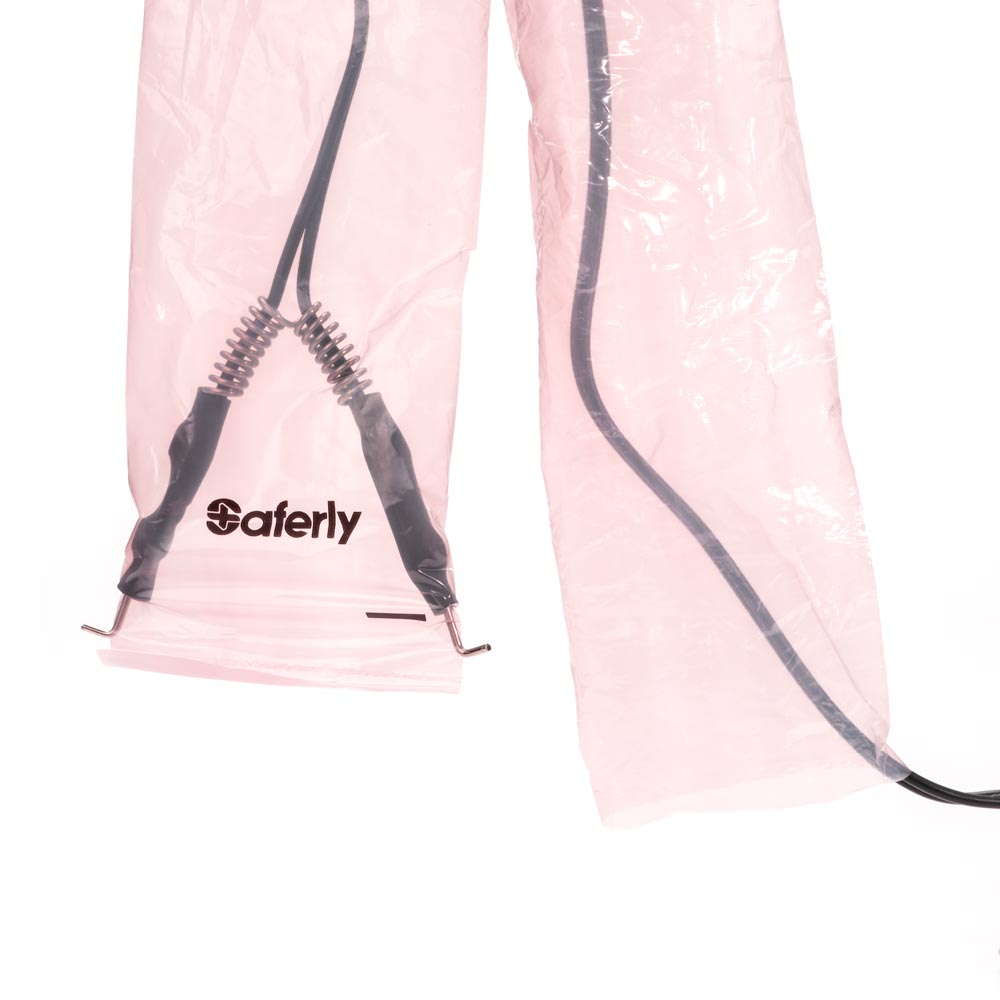 Saferly 32" Clip Cord Sleeves + Machine Bags — Pink — Box of 200 - Microbeau International Saferly 32" Clip Cord Sleeves + Machine Bags — Pink — Box of 200