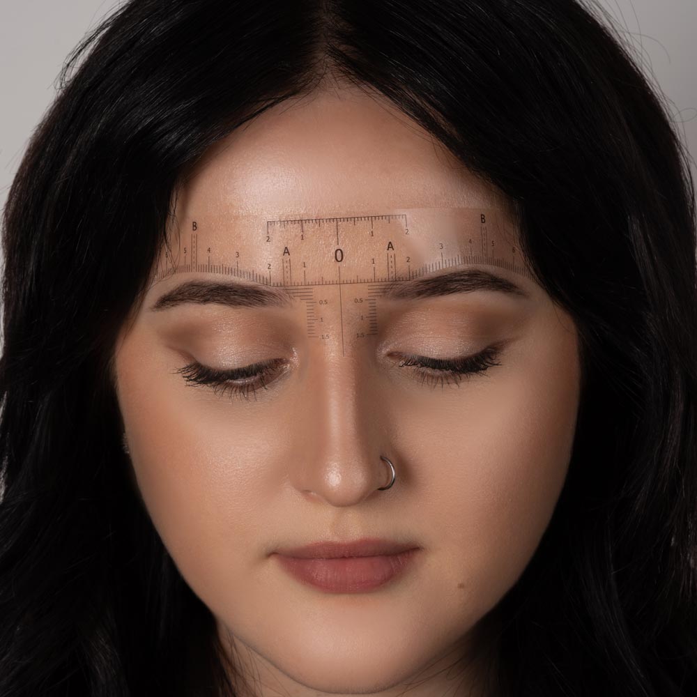 Saferly Disposable Eyebrow Ruler Stickers — Roll of 50 - Microbeau International Saferly Disposable Eyebrow Ruler Stickers — Roll of 50