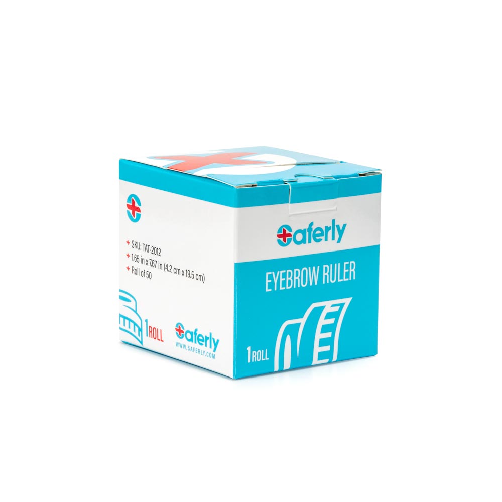 Saferly Disposable Eyebrow Ruler Stickers — Roll of 50 - Microbeau InternationalSaferly Disposable Eyebrow Ruler Stickers — Roll of 50