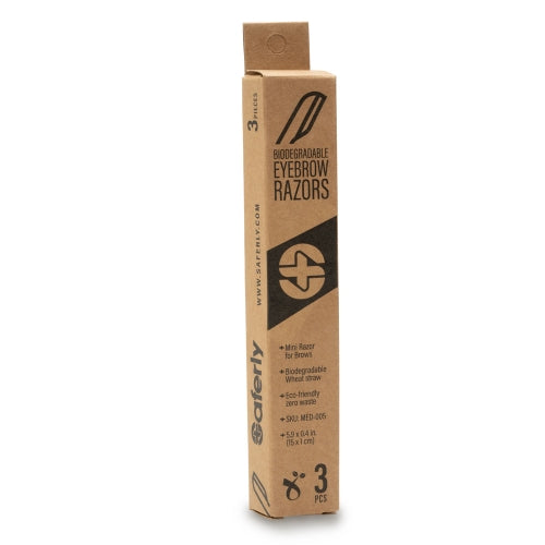 Saferly Biodegradable Eyebrow Razors — Box of 3 - Microbeau International - Saferly Biodegradable Eyebrow Razors — Box of 3