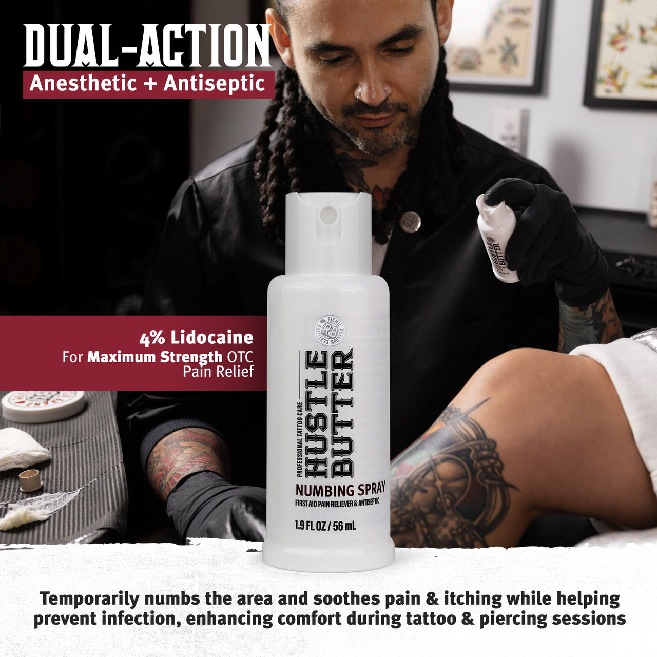 Hustle Butter Numbing Spray — 1.9oz Spray Bottle - Microbeau InternationalHustle Butter Numbing Spray — 1.9oz Spray Bottle