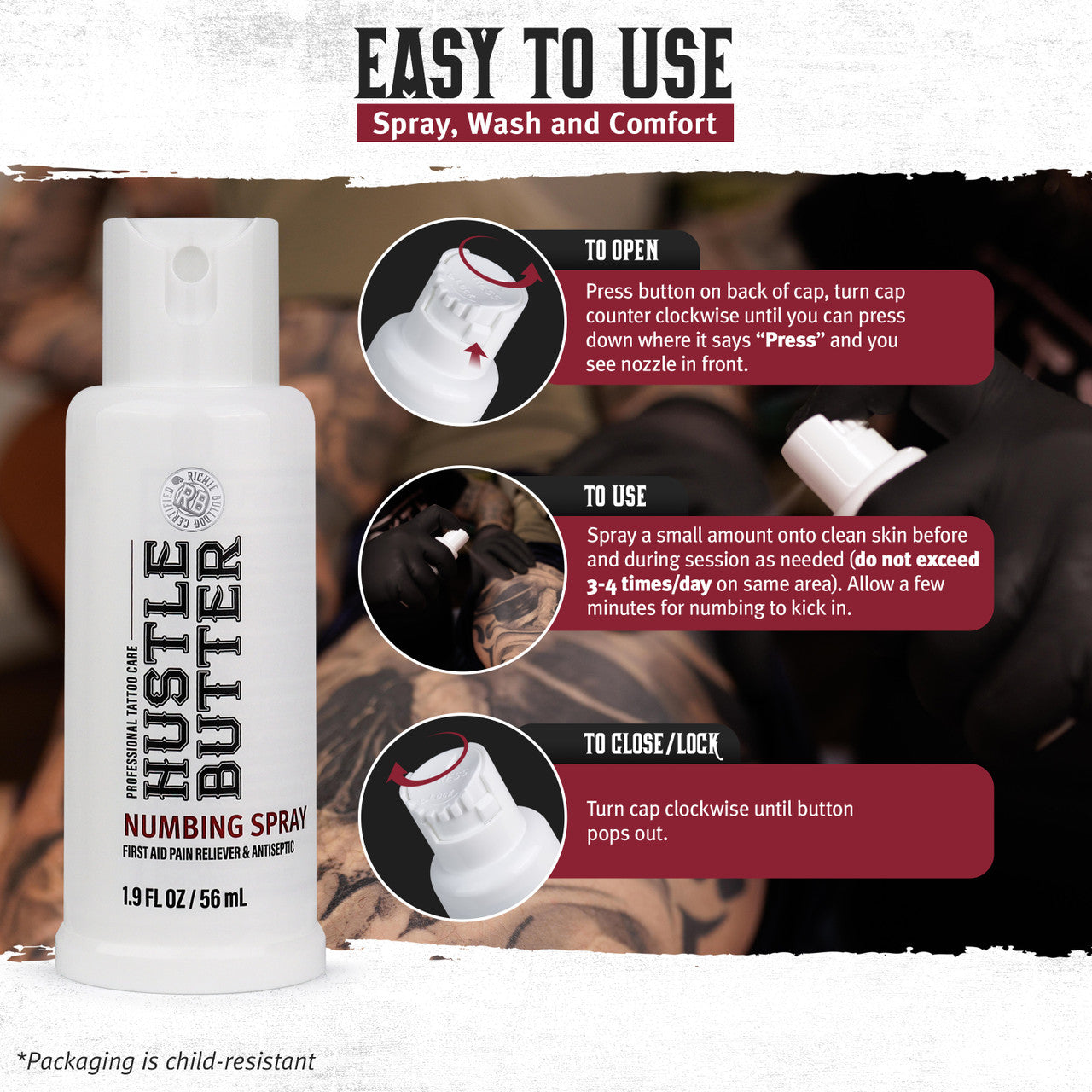 Hustle Butter Numbing Spray — 1.9oz Spray Bottle - Microbeau International Hustle Butter Numbing Spray — 1.9oz Spray Bottle