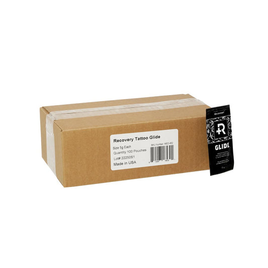 Recovery Tattoo Glide — 5g Pouch - Case of 100 - Ultimate Tattoo Supply - Recovery Tattoo Glide — 5g Pouch - Case of 100