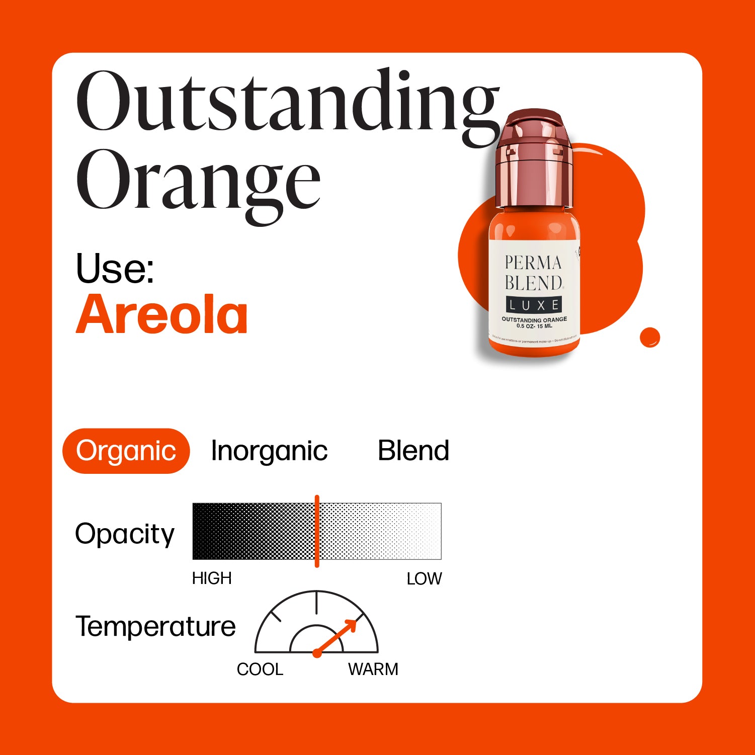 LUXE Outstanding Orange - Vicky Martin Unstoppable Areola - Perma BlendLUXE Outstanding Orange - Vicky Martin Unstoppable Areola