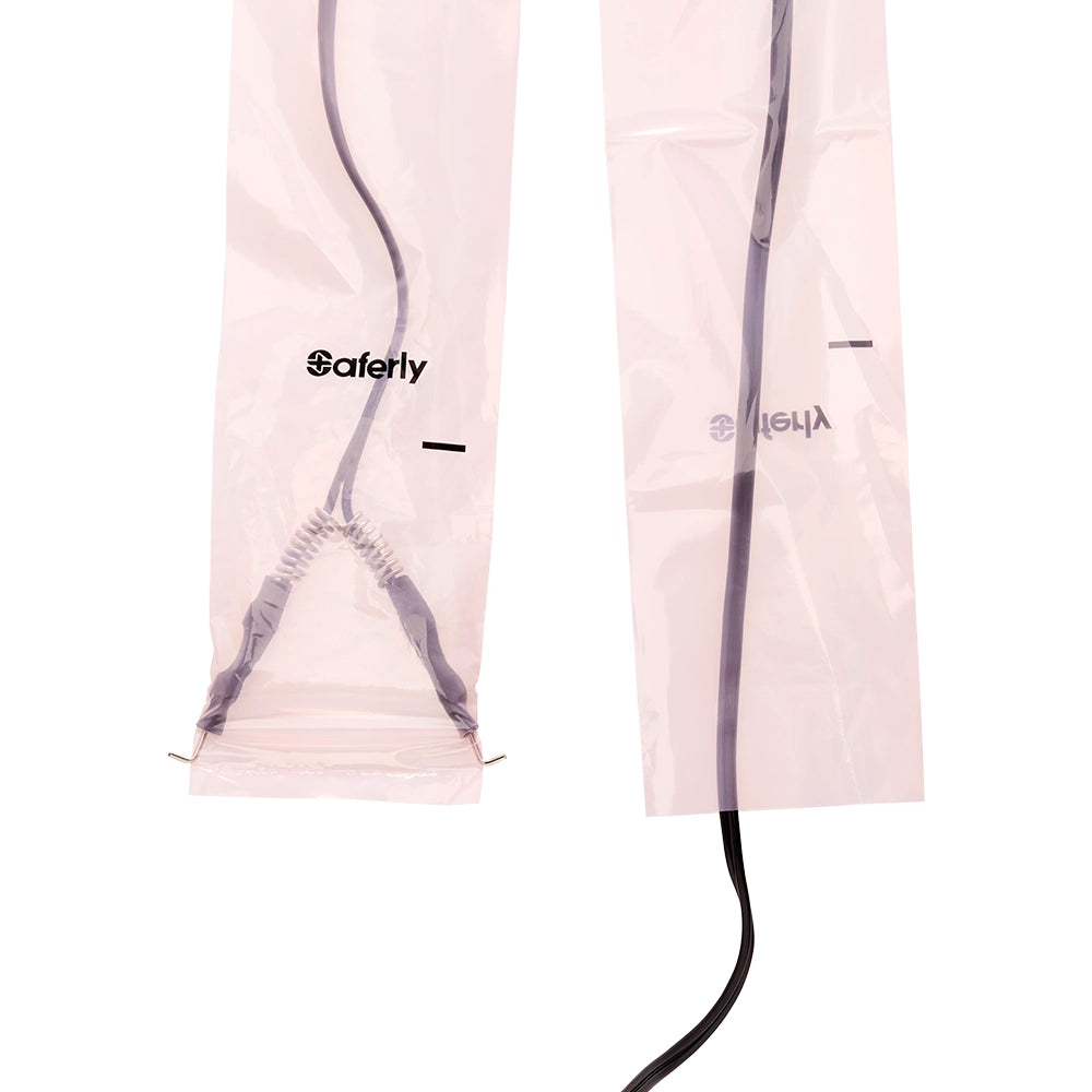 Saferly 32" Clip Cord Sleeves + Machine Bags — Pink — Box of 200 Saferly 32" Clip Cord Sleeves + Machine Bags — Pink — Box of 200