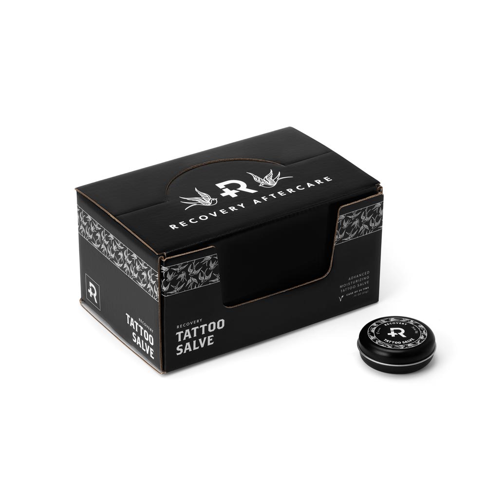 Recovery Aftercare Tattoo Salve Display Case of 24 .75oz Tins - Painful Pleasures Recovery Aftercare Tattoo Salve .75oz Tins