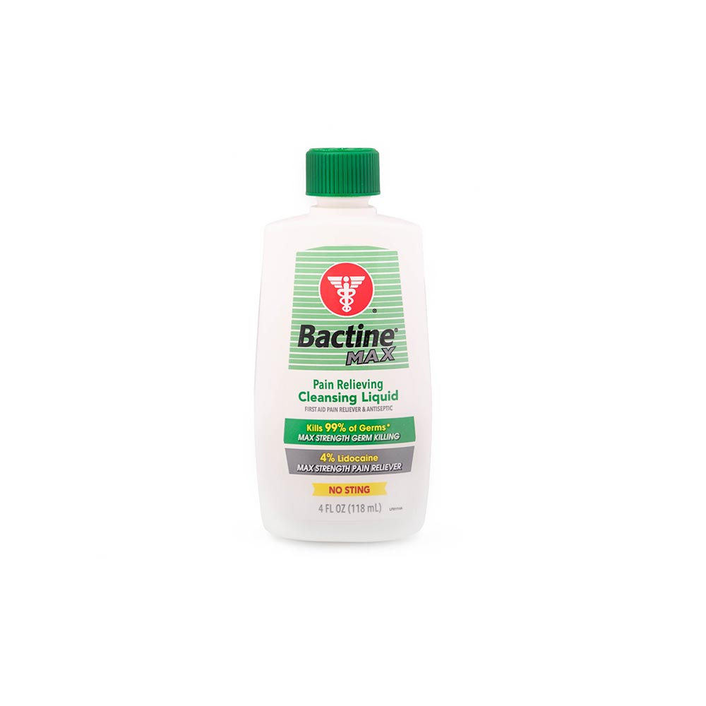 Bactine Max — First Aid Anesthetic & Antiseptic — 4oz Squeeze Bottle - Microbeau International Bactine Max — First Aid Anesthetic & Antiseptic — 4oz Squeeze Bottle