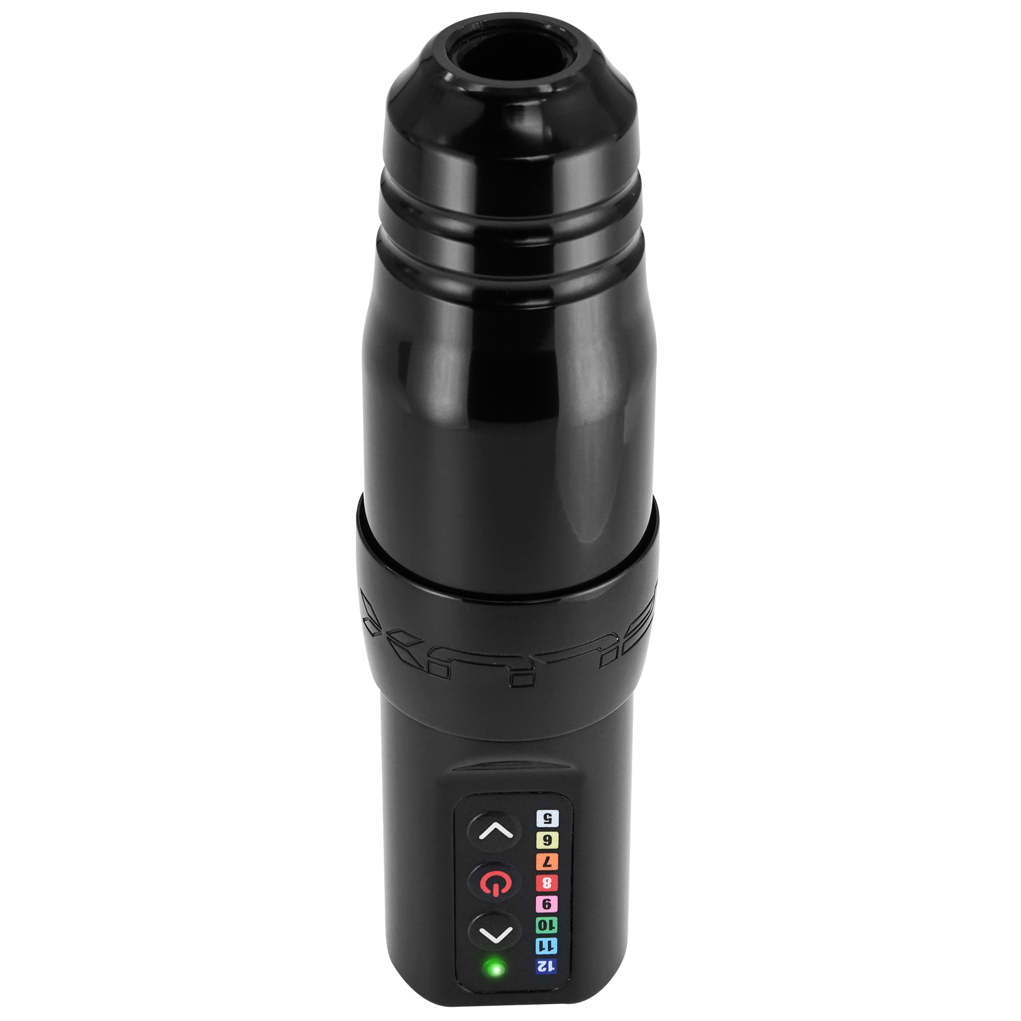 Wireless Flux S™ PMU machine in all black, upside-down view